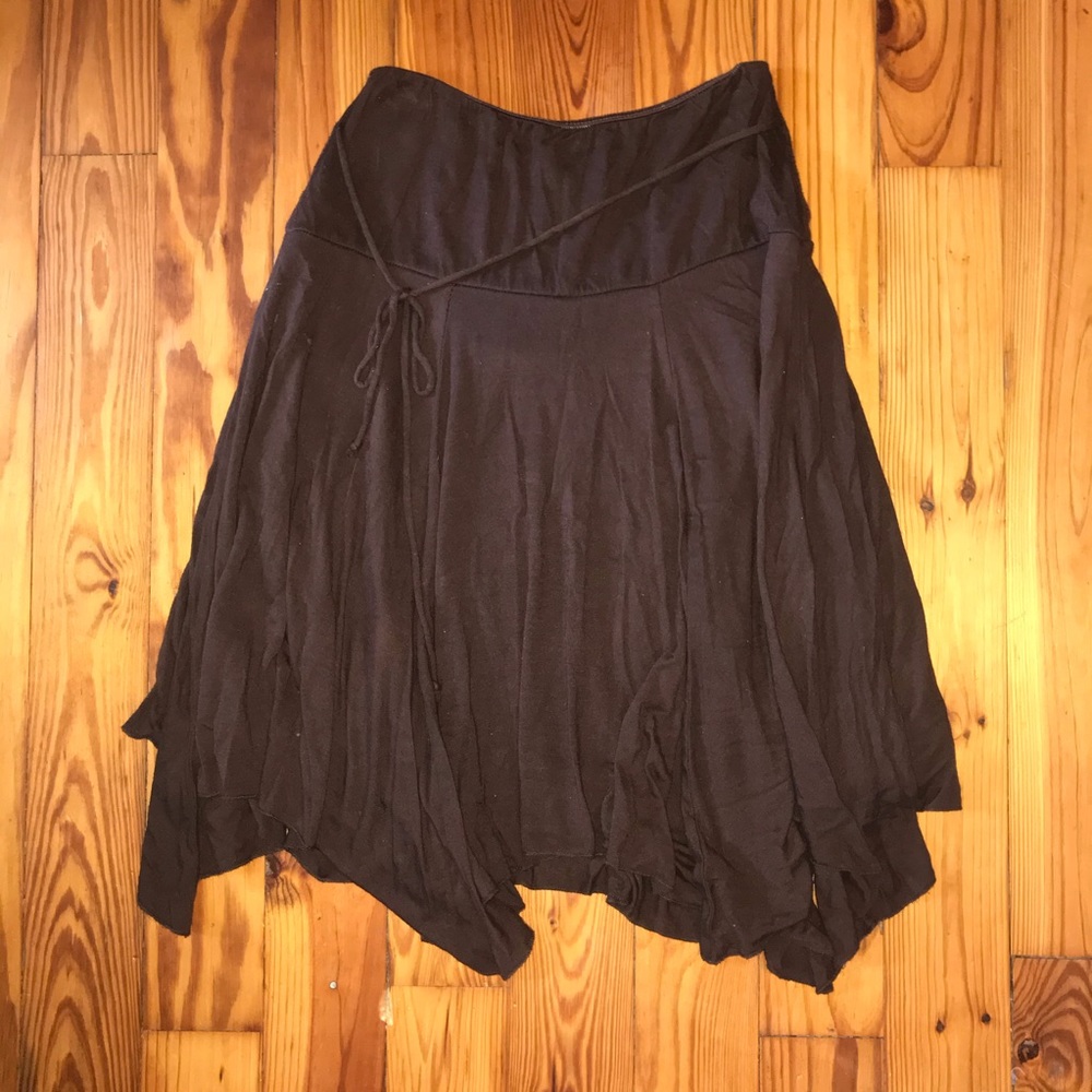 Brown asymmetrical skirt